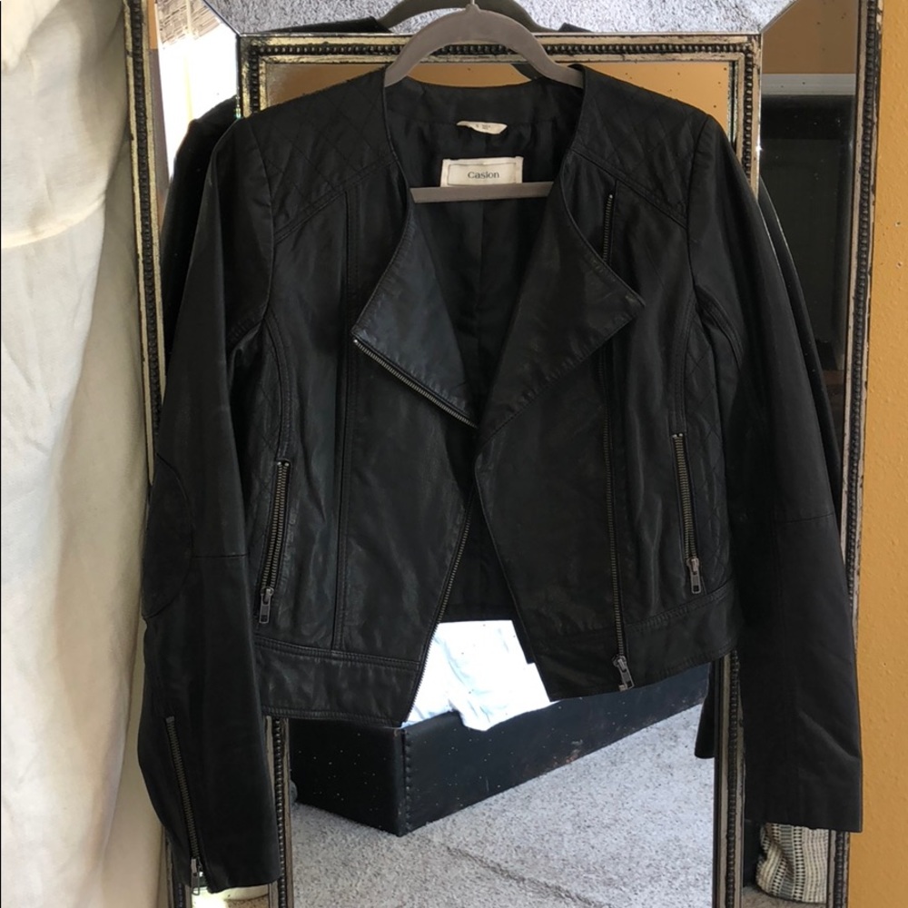 CASLON black leather jacket